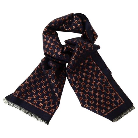 navy red stenix gg gucci scarf|farfetch gucci scarves.